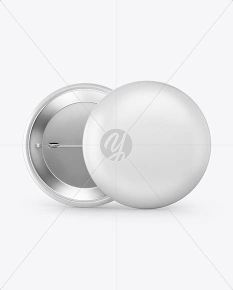 Two Circle Button Pins Mockup On Yellow Images Object Mockups