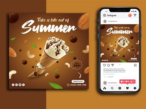 Ice Cream Social Media Post Banner Design By Yamin Shakib On Dribbble