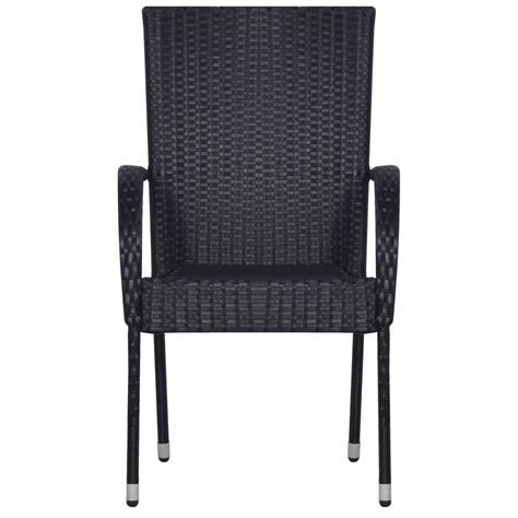 Suchen sie fußkappen gartenstuhl bei den großen preisvergleich portalen gleichzeitig! 2x Stapelbare Gartenstühle Garten Stühle Gartenmöbel Poly Rattan Schwarz / Braun | eBay
