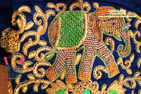 Pin By Nagesh Eswar On Elephant Work Aari Work Blouse Painting Design