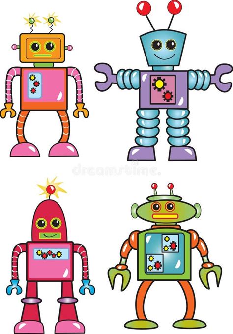 Colorful Robots Stock Illustration Illustration Of Anniversary 27357794