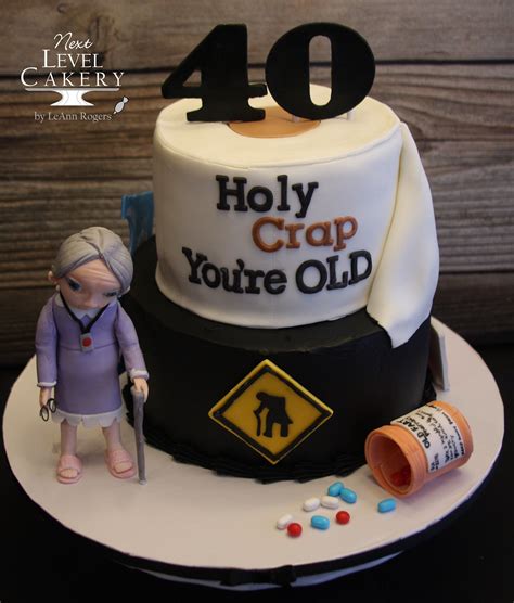 Funny Over The Hill Birthday Cake
