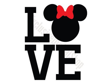 Minnie Mouse Love Svg Mouse Svg Mouse Cut File Digital Etsy