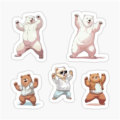 Dancing Bears Sticker Set Sticker For Sale By Zandalus Redbubble