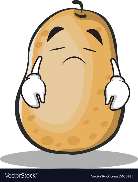 Sad Potato Character Cartoon Style Royalty Free Vector Image