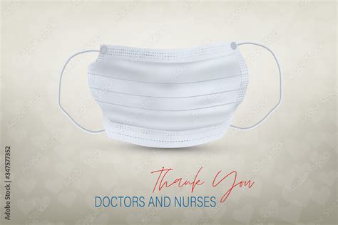 Thank You Doctors And Nurses Greeting Card With Lettering Medical Face
