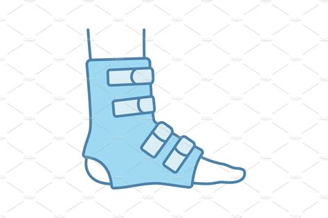 Foot Ankle Brace Color Icon Vector Graphics ~ Creative Market