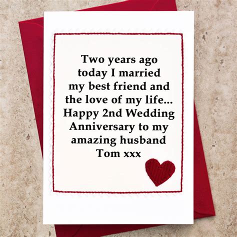 Personalised 2nd Wedding Anniversary Card By Jenny Arnott Cards And Ts