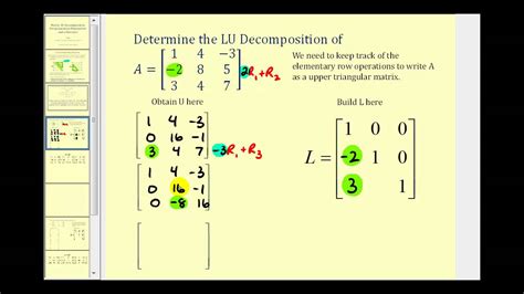 Let ldu and l′d′u′ be two such factorizations. LU Decomposition - Shortcut Method - YouTube