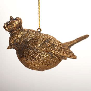 Gold Resin Bird With Crown Decoration By Posh Totty Designs Interiors