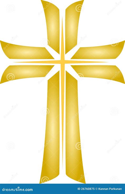 Golden Crosschristian Religious Symbolvector Royalty Free Stock Photo
