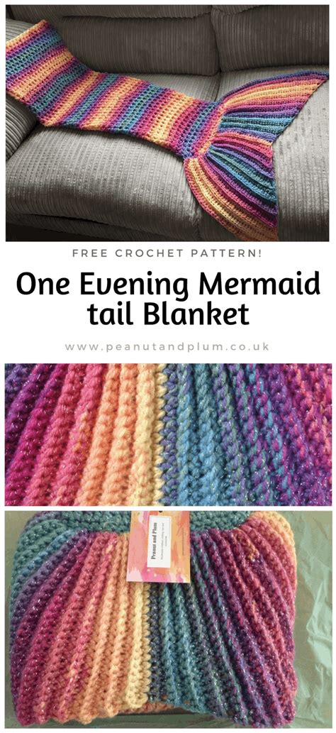 One Evening Crochet Mermaid Tail Blanket- Free Pattern | Peanut And Plum