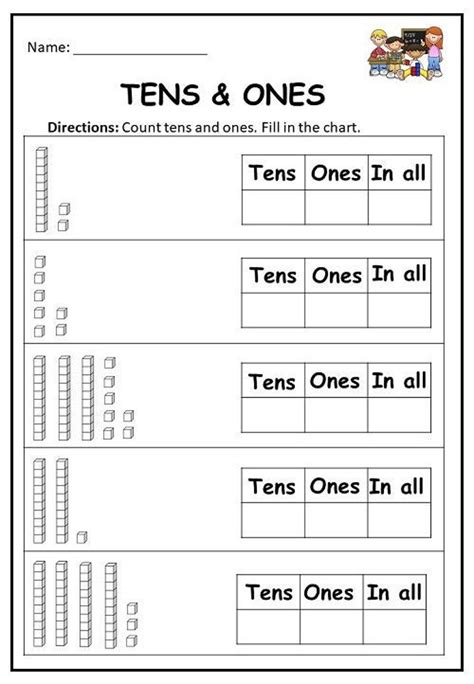10 Printable Tens And Ones Worksheets Numbers 1 100 For Etsy Norway