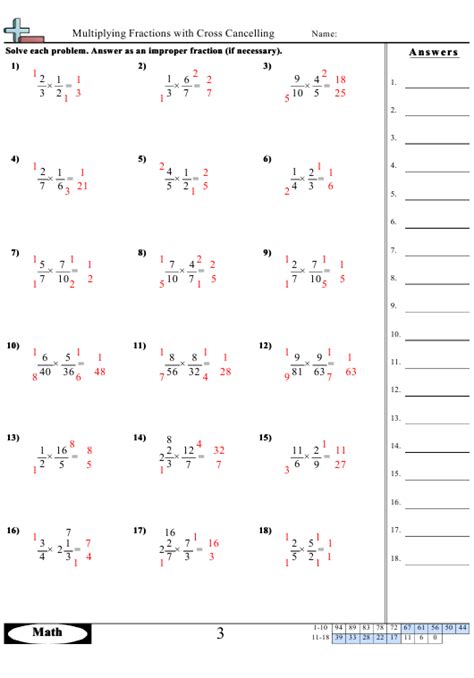 Worksheet To Practice Cancelling Units And Numbers