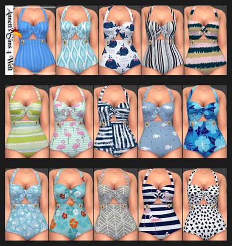 Seasons Swimsuits Recolors At Annetts Sims 4 Welt Sims 4 Updates