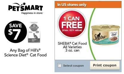 Each pouch is a complete food containing exactly the right combination of vitamins and minerals to keep your cat in the very best of health. Petsmart: Free Can Of Sheba Cat Food + High Value $7/1 Any ...