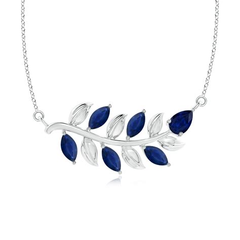 Blue Sapphire Tree Branch Necklace In 2023 Blue Sapphire Pendant