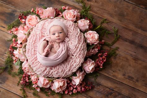 Baby Photography With Flowers