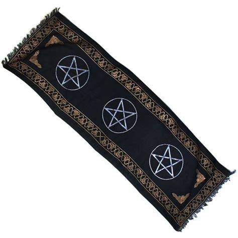 New Triple Pentagram Altar Cloth 72 Gold And Black Pentacle Wicca