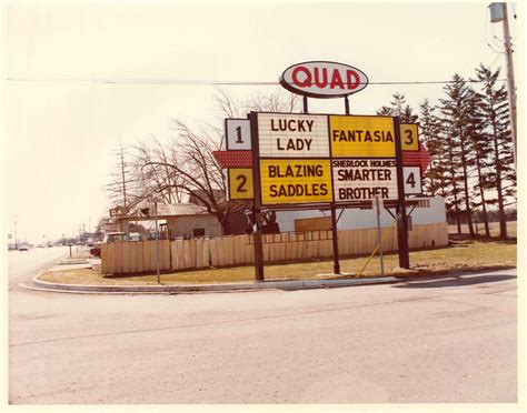 The Quad in its glory years! This marquee was in Saginaw, MI, at Bay Rd