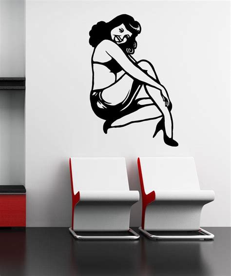 Vinyl Wall Decal Sticker Vintage Pin Up Girl Os Mb817