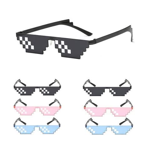 Kacamata Thug Life Double Mosaic Sunglasses Kaca Mata Hitam Wanita Pria