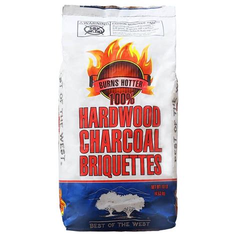 Natural Hardwood Charcoal Briquettes For Grilling 10 Lbs Bag 50010