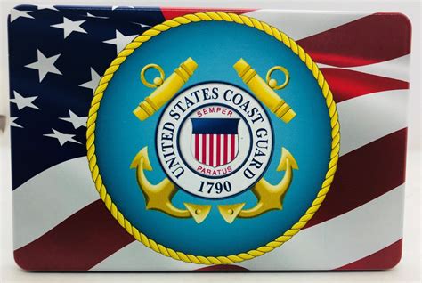 American Flag Color Waving Us Coast Guard Hmc Billet