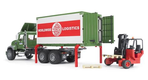 New Bruder Mack Granite Cargo Truck With Forklift 02820