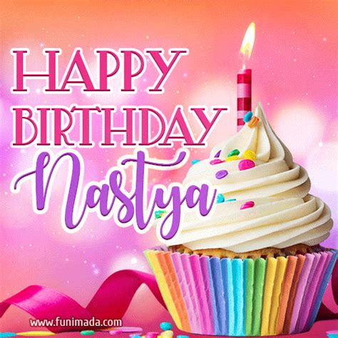 Happy Birthday Nastya Lovely Animated 