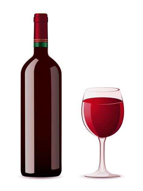 Bottle And Glass With Red Wine 493928 Vector Art At Vecteezy