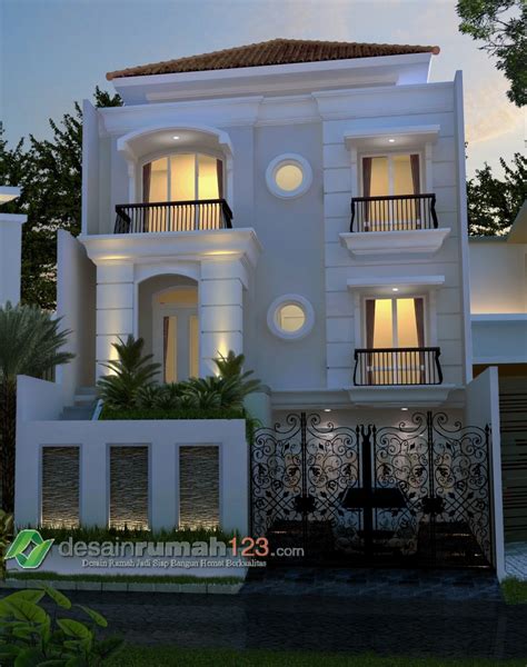 Dekorasi akan sangat berpengaruh pada penampilan rumah sehingga perlu dipertimbangkan dengan matang. Desain Rumah Klasik Modern 3 Lantai Di Lahan 10 x 21 M2