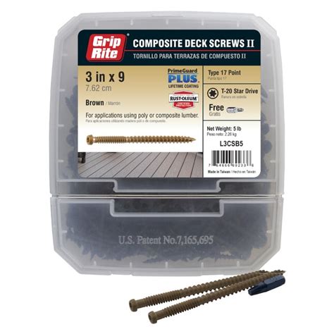 Grip Rite 9 X 3 In Composite Deck Screws 322 Per Box In The Deck