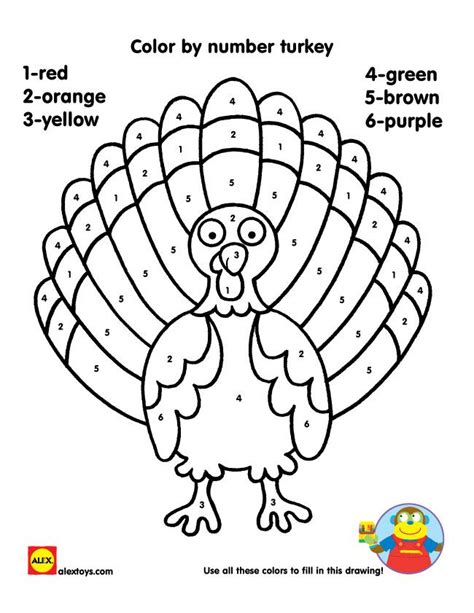 Turkey Color By Number Sheet Warehouse Of Ideas