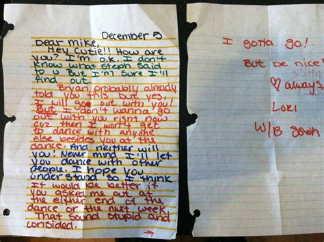 Recently Came Across My Old Love Letters From Middle School This