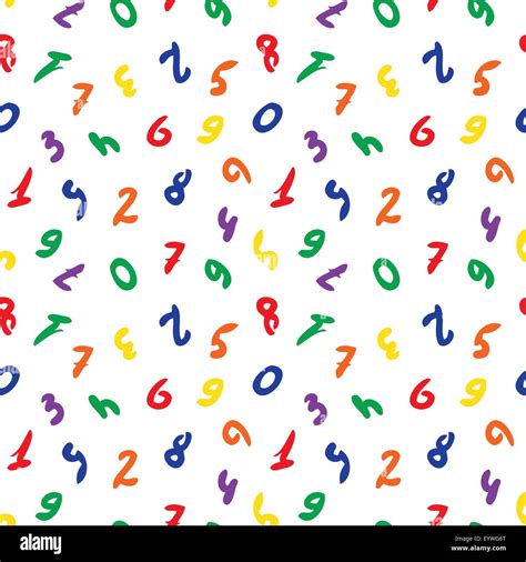 Vector Seamless Wallpaper With Colorful Numbers Stock Vector Image