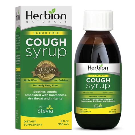 Herbion Naturals Sugar Free Cough Syrup With Stevia 5 Fl Oz Helps