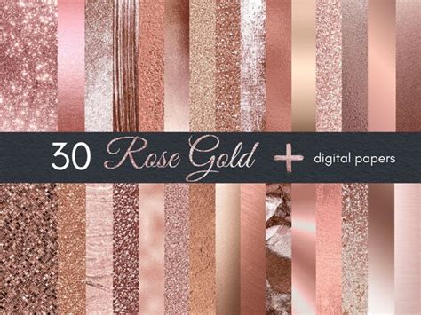 30 Rose Gold Digital Paper Rose Gold Glitter Textures Rose Etsy