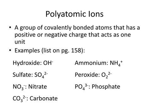 Ppt Representing Chemical Bonds Polyatomic Ions Powerpoint