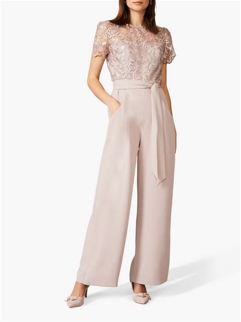 Phase Eight Kira Lace Jumpsuit Taupe At John Lewis And Partners Lace Jumpsuit Jumpsuit Fashion