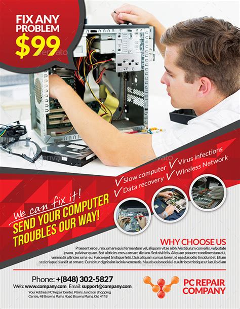 Free 21 Best Computer Repair Flyer Templates In Ms Word Psd Ai