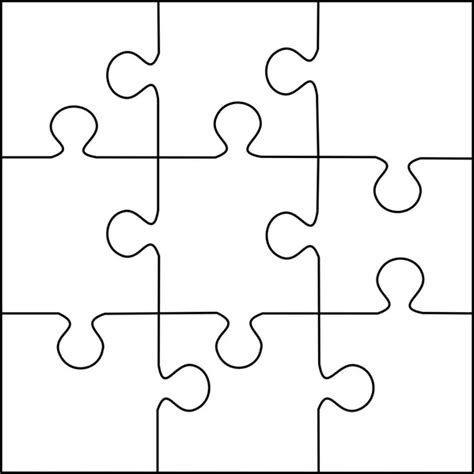 Jigsaw Puzzle Modelo Em Branco 3x3 — Vetor De Stock © Binik1 74146709