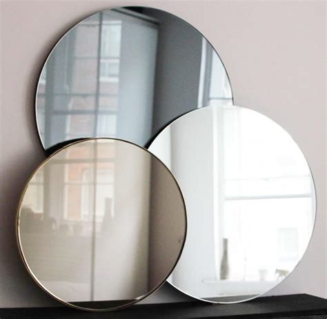 Black Tinted Orbis Round Mirror Frameless Diam 100cm 394 For