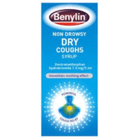 benylin non drowsy dry coughs syrup dextromethorphan hydrobromide 7 5mg 5m 125ml healthwise