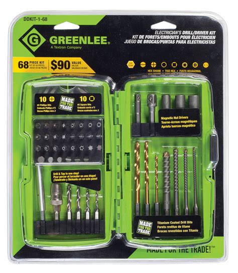 Greenlee 68 Piece Drill Bit Set 11l585ddkit 1 68 Grainger