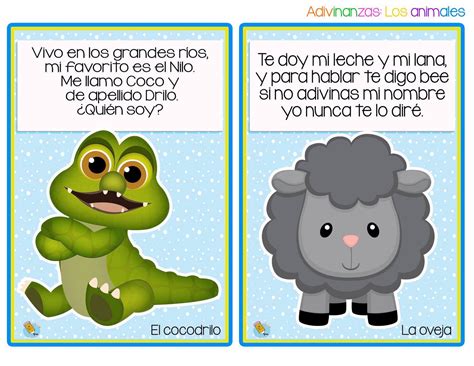 (245) educación preescolar (1.007) educación primaria (2.073) ciencias naturales (120) comprensión lectora (211) inglés (31) lectura (165) lengua (409) matemáticas (474) plástica y creatividad (37) primer ciclo (223). Divertidas adivinanzas de animales (7) - Imagenes Educativas