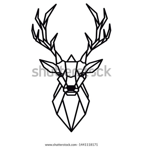 Vector Geometric Deer Line Art Low Stock Vector Royalty Free