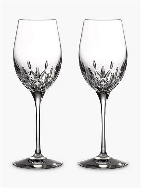 Waterford Crystal Lismore Essence Cut Glass White Wine Glasses Set Of 2 350ml Clear