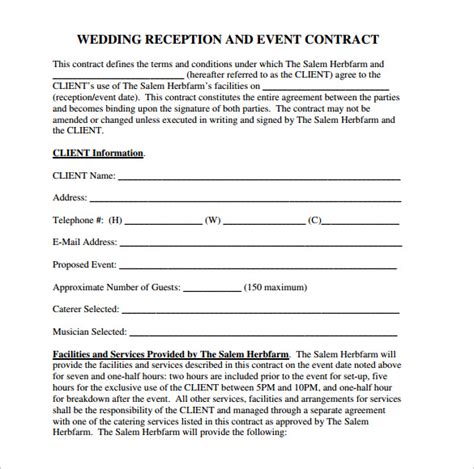 Wedding Photography Contract Pdf Contract Sample Pdf Forms Form Ms Word