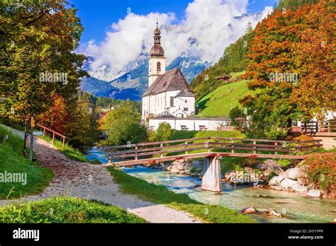 Ramsau Bei Berchtesgaden Germany Autumnal Scenery Of Ramsau National